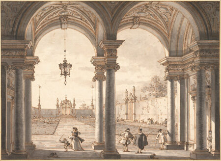 Вінтажні шпалери арки з колонами в стилі бароко