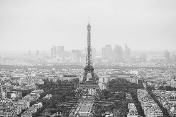 Фотообои Эйфелева башня на фоне городского пейзажа Парижа