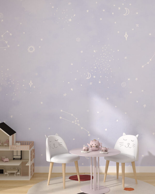 Фотошпалери в дитячу кімнату із мапою зоряного неба