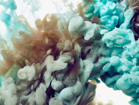 Фотообои дым 3д серо-голубых тонах на белом фоне