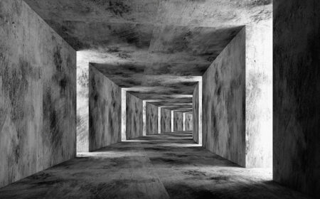 3Д обои абстракция бетонного туннеля