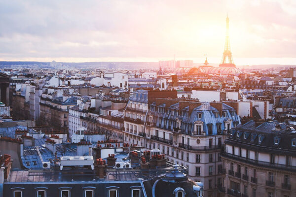 Фотошпалери Париж вид на місто на світанку