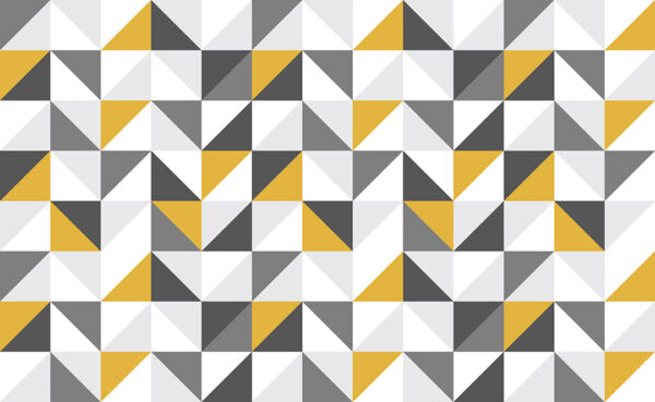 Шпалери трикутники жовтого, сірого та білого кольору