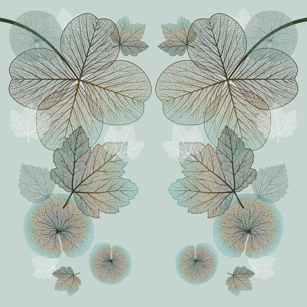 Фотошпалери з симетричним візерунком із листя
