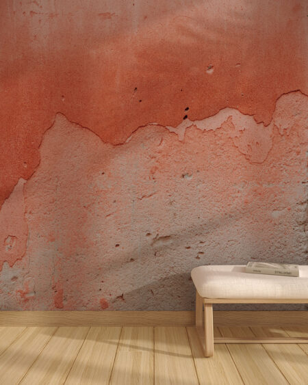 Фотообои текстура бетонной стены с эффектом градиента рыжего цвета в прихожей