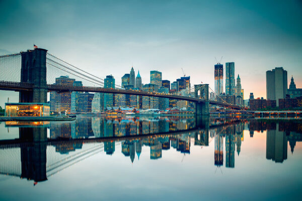 Фотошпалери Нью-Йорк вид на бруклінський міст та хмарочоси