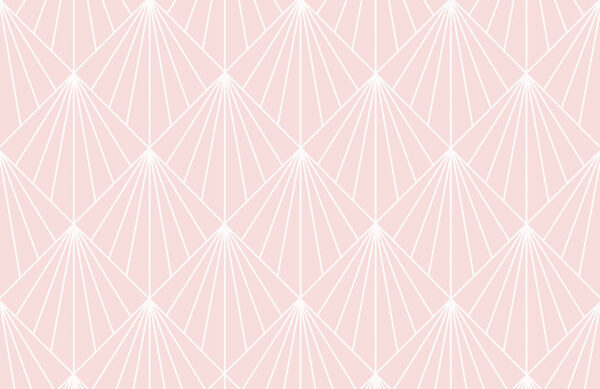 Геометрические обои в стиле арт-деко на нежно-розовом фоне