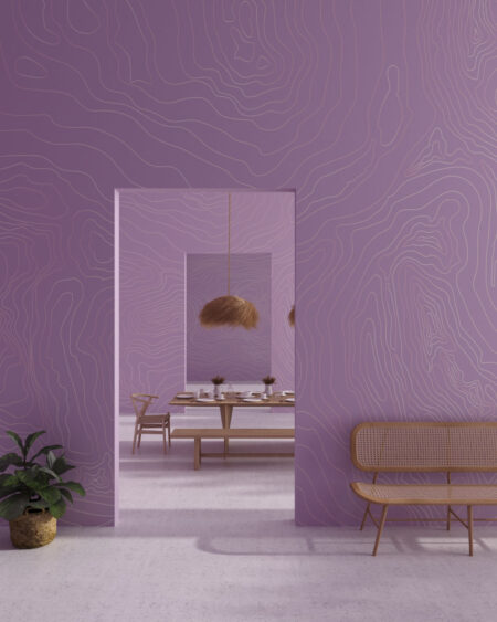 Фотообои абстракция линий на бледно-розовом фоне на кухне