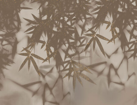 Фотошпалери з позолоченим пальмовим листям в тіні