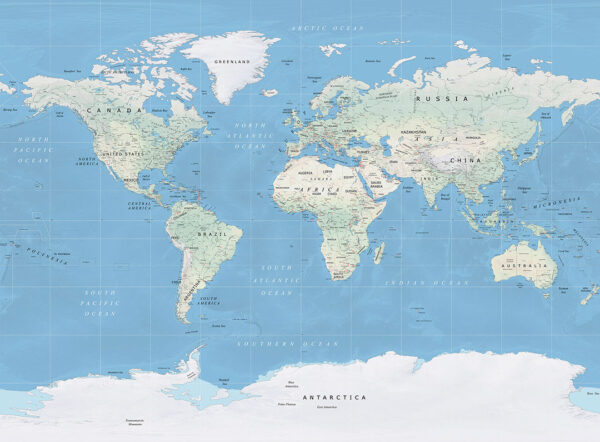 Сучасні фотошпалери класична карта світу англійською