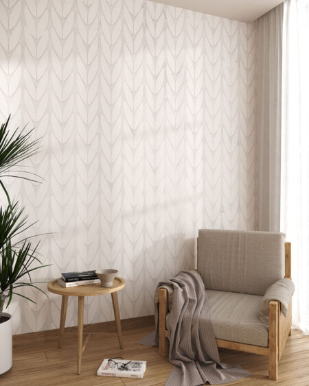 Фотообои текстура вязаной ткани белого цвета в гостиной