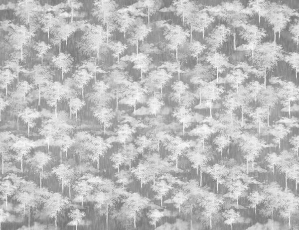 Дизайнерські шпалери дерева паттерн на сірому тлі
