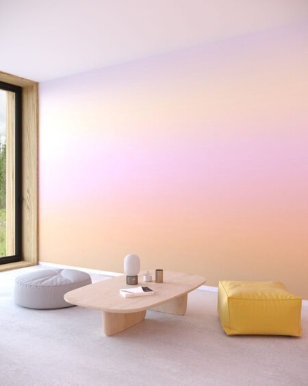 Фотообои текстура градиент в нежных цветах розового и оранжевого в гостиной