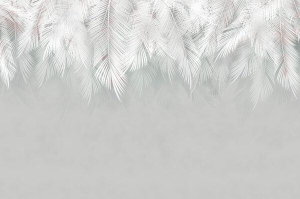 Фотошпалери ніжне пальмове листя в графічному стилі з 3д ефектом