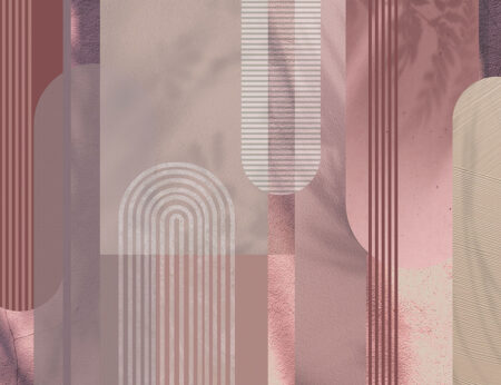 Фотошпалери з текстурними рожевими геометричними арками